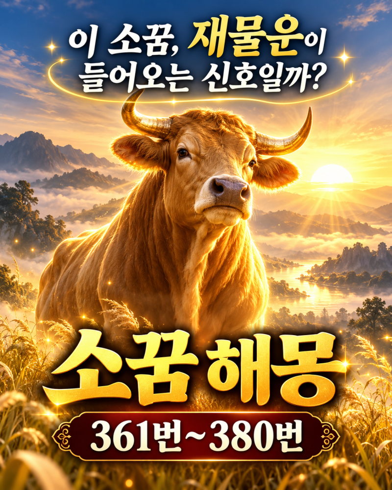 소꿈 해몽 361번~380번｜소가 꿈에 나타나는 장면마다 뜻이 다른 이유