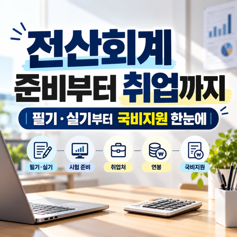 전산회계 1급 2급 필기 실기부터 취업 연봉 국비지원까지