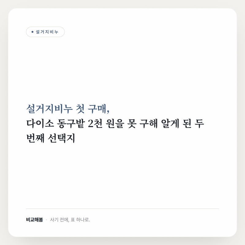 설거지비누 첫 구매, 다이소 동구밭 2천 원을 못 구해 알게 된 두 번째 선택지