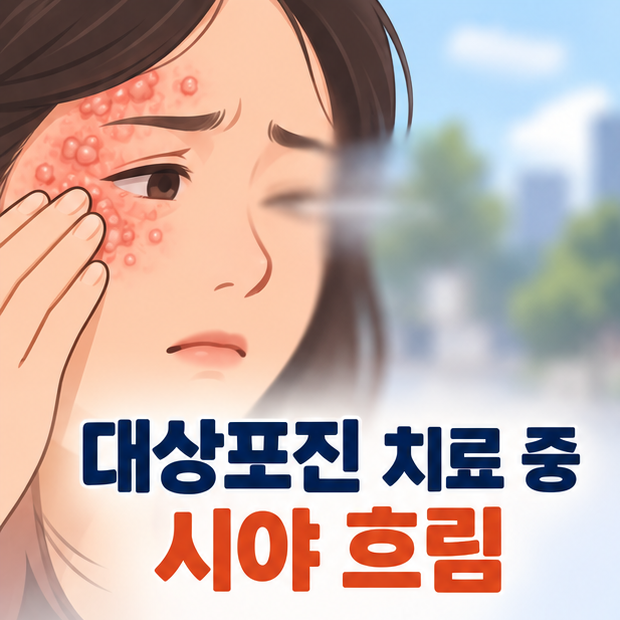 눈 주변 물집과 시야 흐림, 대상포진 치료를 받고 있어도 새로 알릴 변화