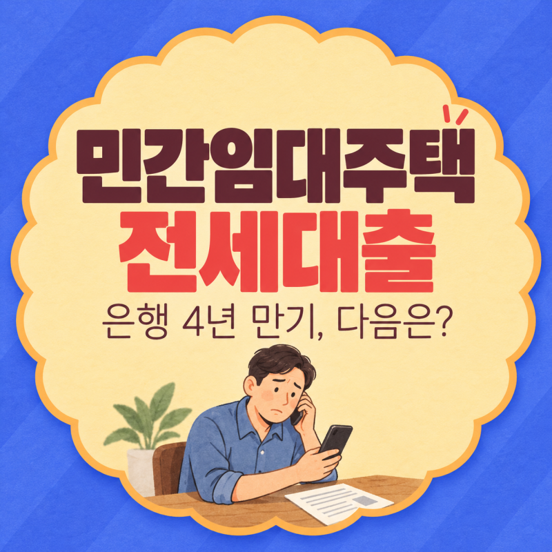 민간임대주택전세대출 은행 전세대출 4년이 끝나 연장이 안 될 때 가장 많이 묻는 것