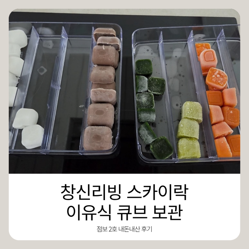 창신리빙 이유식 큐브 보관용기 사용 후기 (ft. 마스킹 테이프 라벨링)