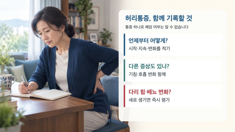 폐암 허리통증, 통증만으로 원인을 알 수 없는 이유