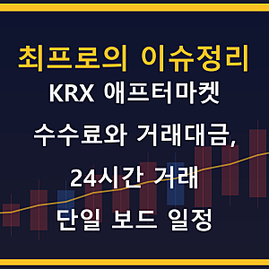 KRX 애프터마켓 수수료와 거래대금, 24시간 거래 단일 보드 일정