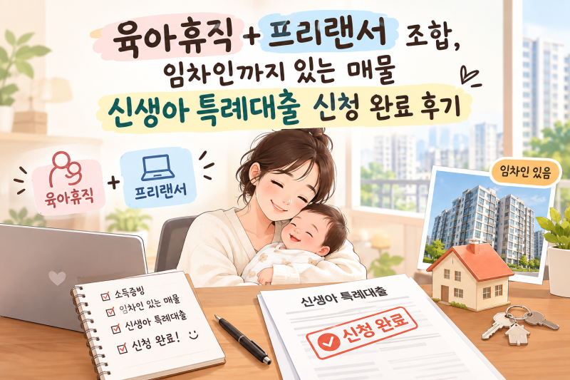[대출] 육아휴직+프리랜서 임차인까지 있는 아파트 신생아특례대출 신청 완료 후기 - 1탄
