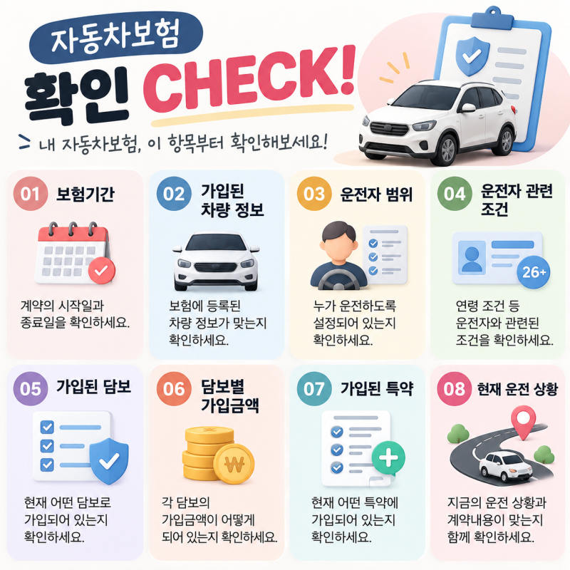 자동차보험에 가입했다면? 내 보험에서 먼저 확인할 항목