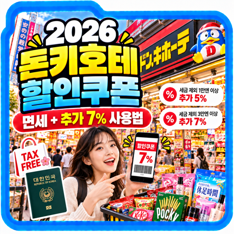 2026 돈키호테 할인쿠폰 받는 방법, 면세+추가 7% 사용법
