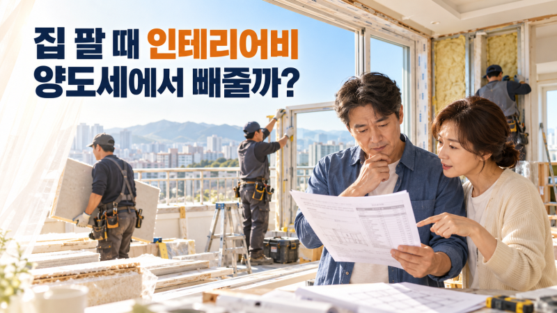 집 팔 때 인테리어비도 양도세에서 빼줄까?