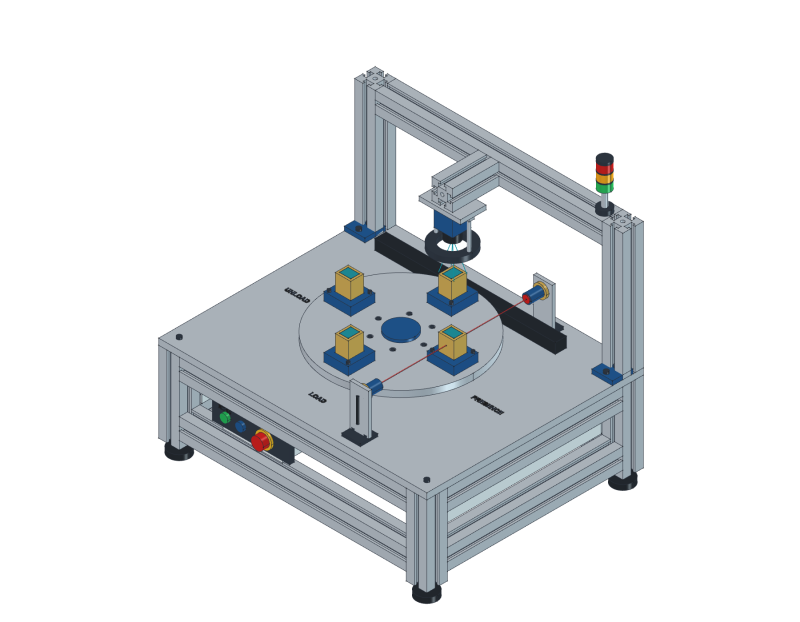 FreeCAD 검사장비 모델링 | 4분할 턴테이블·포토센서·비전검사 설계