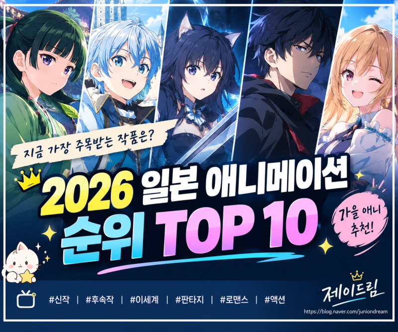 2026월 현재 일본 애니메이션 순위｜10월 가을 애니 인기작 TOP 10 (지금 가장 주목받는 작품은?)