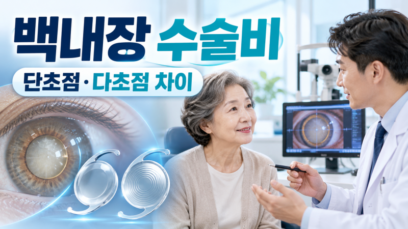 백내장 수술 비용 얼마일까? 단초점·다초점 렌즈 가격 차이 확인법