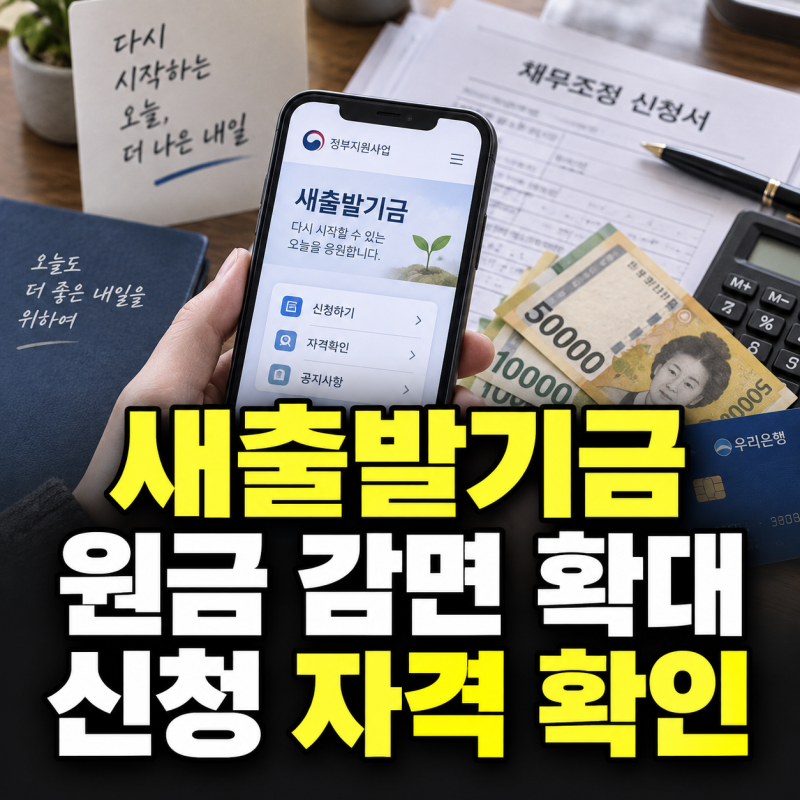 새출발기금으로 대폭 늘어난 원금 감면 신청 방법 및 자격 확인