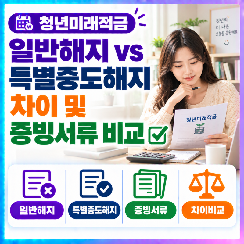 청년미래적금 일반해지 vs 특별중도해지 차이 및 증빙서류 비교