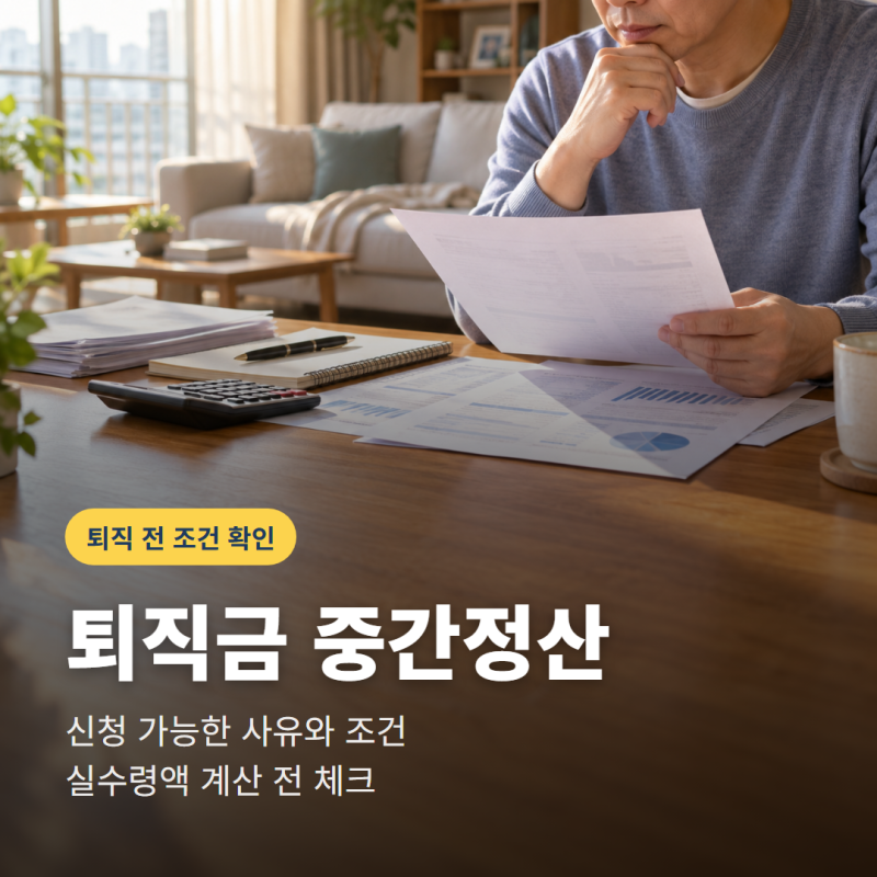 퇴직금 중간정산 조건, 어떤 경우에 신청할 수 있을까?