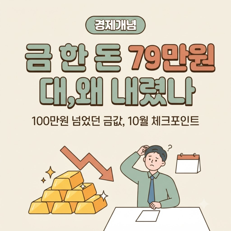 금 시세 한 돈 가격 79만원대, 100만원에서 내려온 이유와 10월 금값 전망 체크포인트