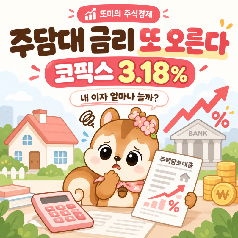 주담대 금리 또 오른다! 코픽스 3.18%로 내 이자 얼마나 늘어나는지 갈아타기 손익계산