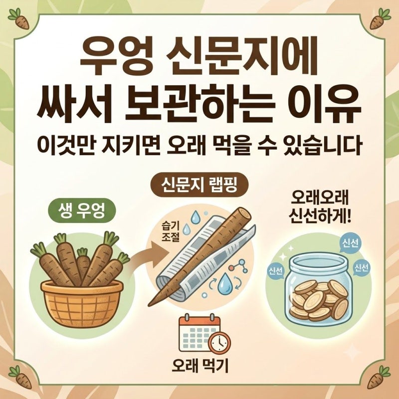 우엉 신문지에 싸서 보관하는 이유, 이것만 지키면 오래 먹을 수 있습니다