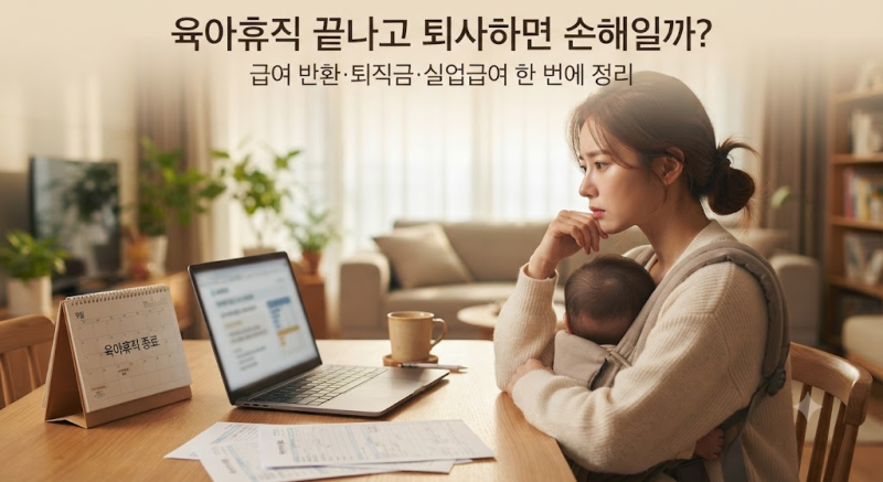 육아휴직 후 퇴사 불이익, 급여 반환은 없고 실업급여가 관건입니다