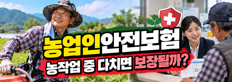 농업인안전보험 가입해야 할까? 농작업 중 다쳤을 때 보장·가입대상·보험료 지원 총정리