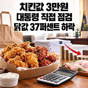 치킨값 3만 원 대통령 직접 점검 닭값 37퍼센트 내렸는데 왜 그대로일까
