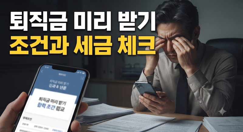 2026 퇴직금 중간정산 조건과 퇴직연금 중도인출 차이