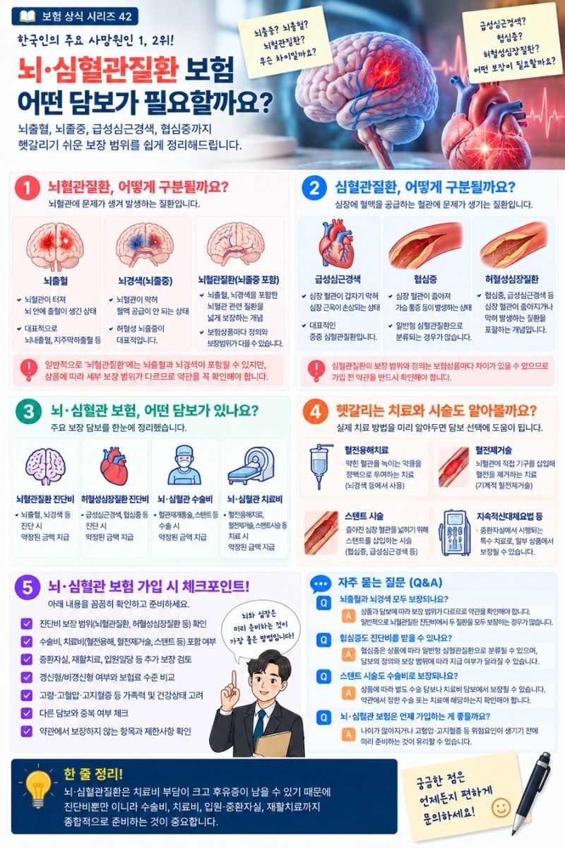 뇌·심혈관질환 보험, 어떤 담보가 필요할까요?