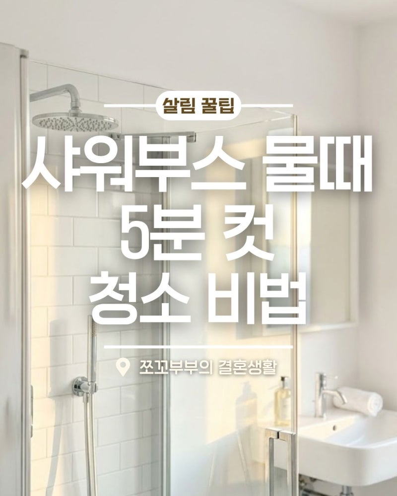 샤워부스 하얀 물때, "이것" 하나로 코팅까지 끝내는 5분 컷 청소 비법