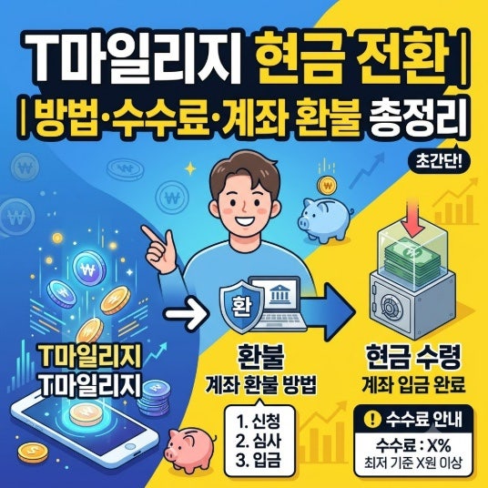 T마일리지 현금 전환｜방법·수수료·계좌 환불 총정리