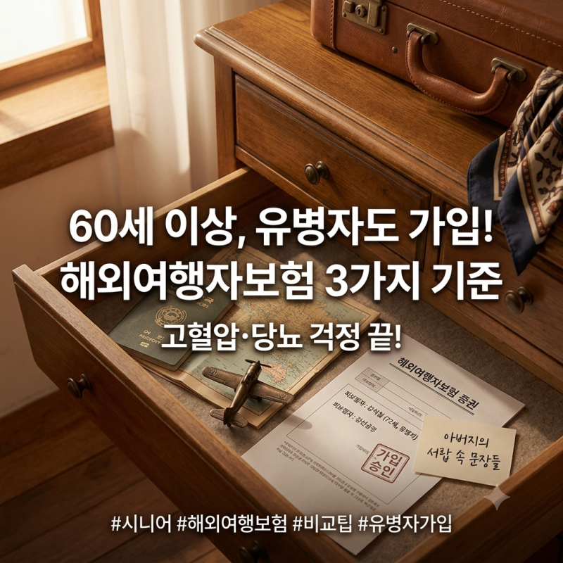 60세 이상 해외여행자보험 비교 팁: 고혈압·당뇨 유병자도 거절 없이 가입하는 3가지 기준