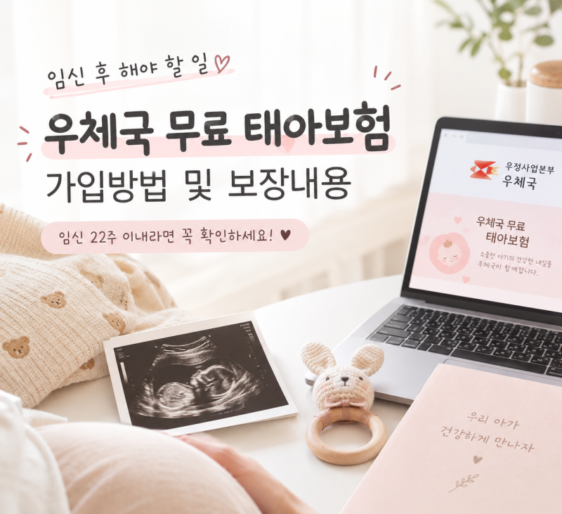 임신 후 해야 할 일｜우체국 무료 태아보험 가입방법 및 보장내용