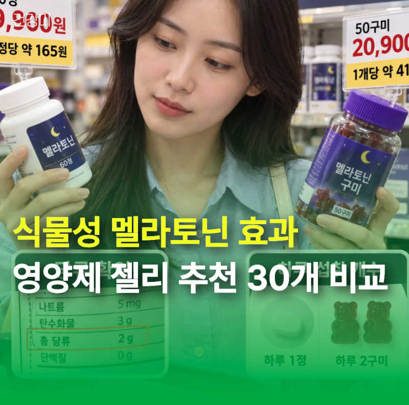 식물성 멜라토닌 효과 영양제 젤리 추천, "효과만 보면 놓친다" 30개 비교