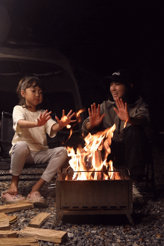 캠핑화로대 추천 아베나키 큐브 접이식 이중연소 화롯대 불멍부터 BBQ까지