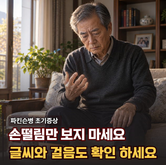 "손떨림만 찾으면 늦습니다" 파킨슨병 초기증상, 글씨와 걸음에서 먼저 보이는 변화