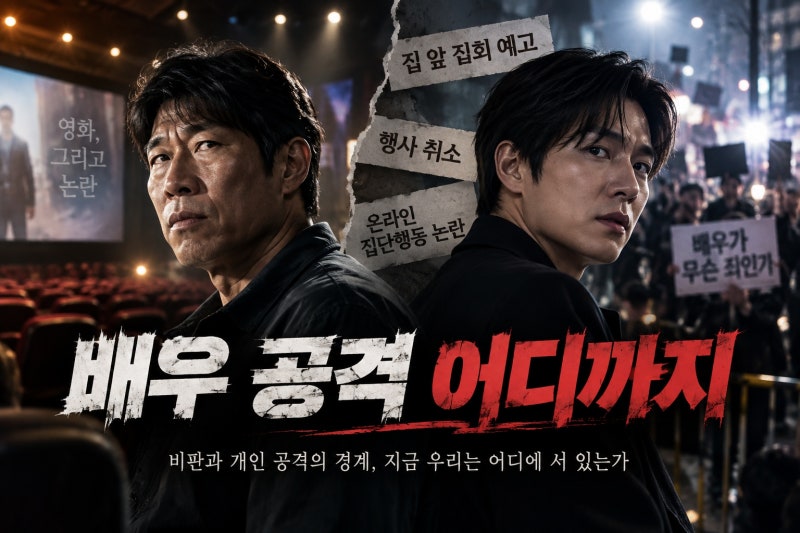 유해진 집 앞 집회부터 이민호 행사 취소까지…비판과 개인 공격의 경계