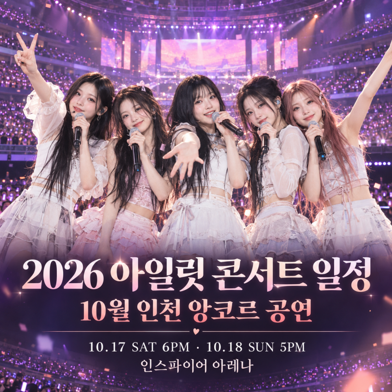 2026 아일릿 콘서트 일정 10월 인천 앙코르 공연 날짜 시간 티켓 가격
