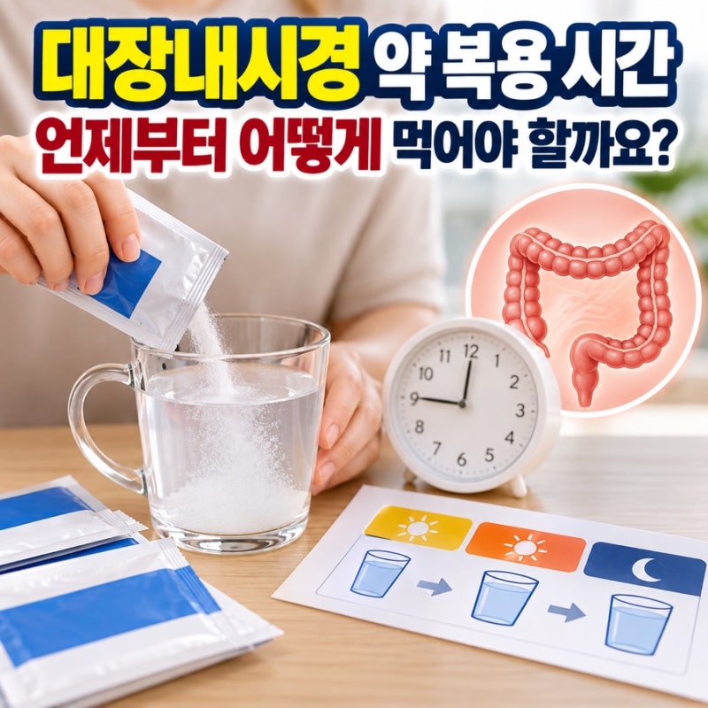 대장내시경 약 복용 시간 복용 가이드