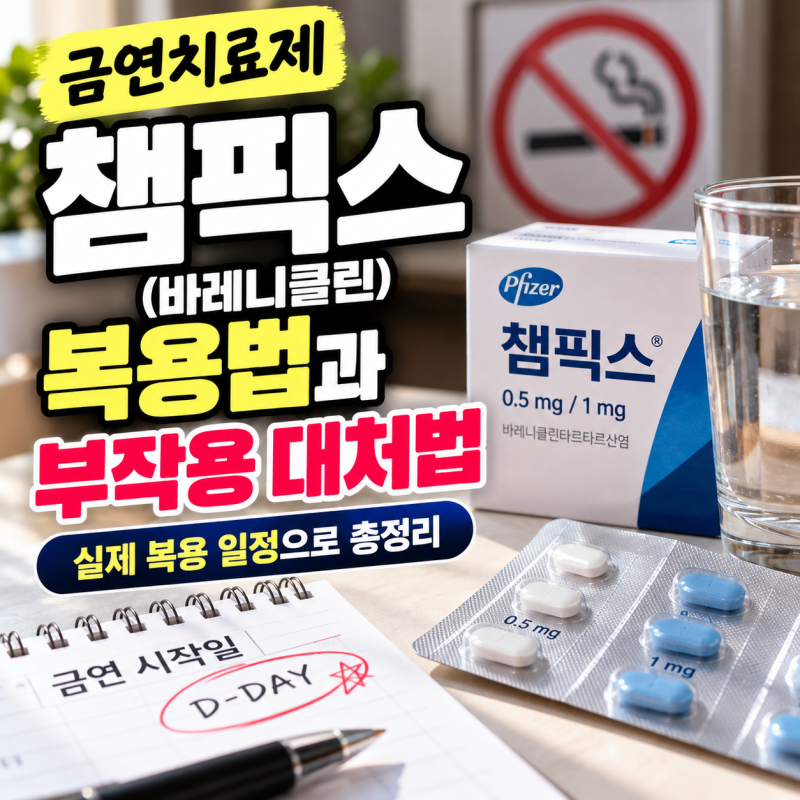 금연치료제 챔픽스(바레니클린) 복용법과 구역질·불면증 부작용 대처법 총정리