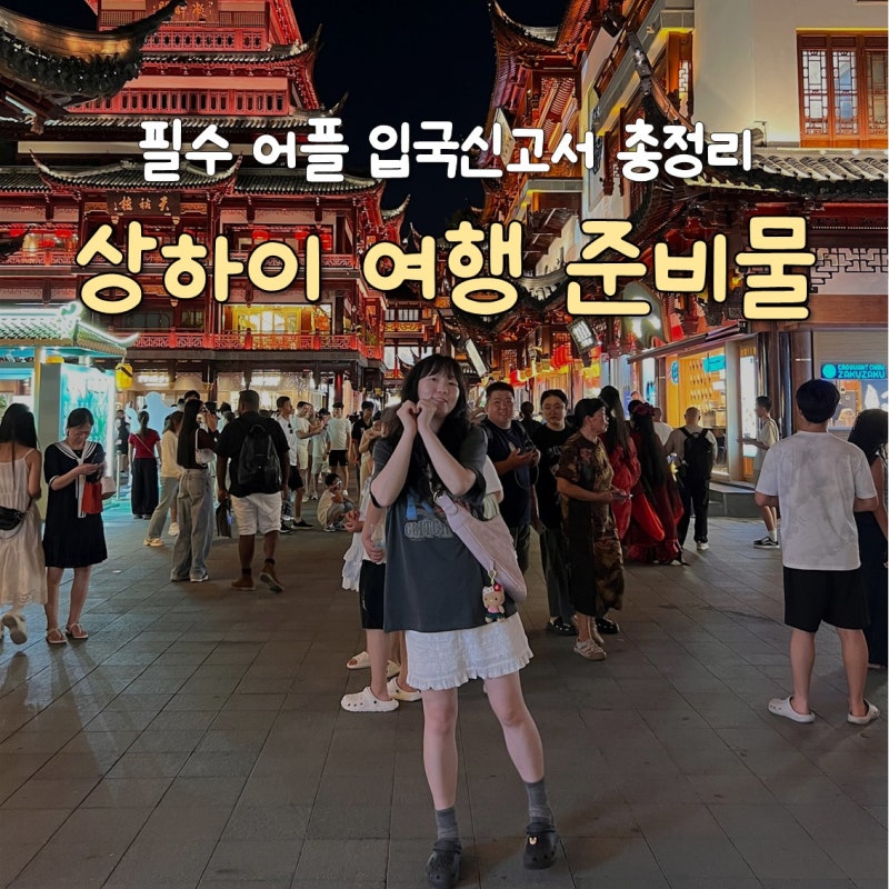 상하이 여행 준비물 리스트 필수 어플 입국신고서 총정리