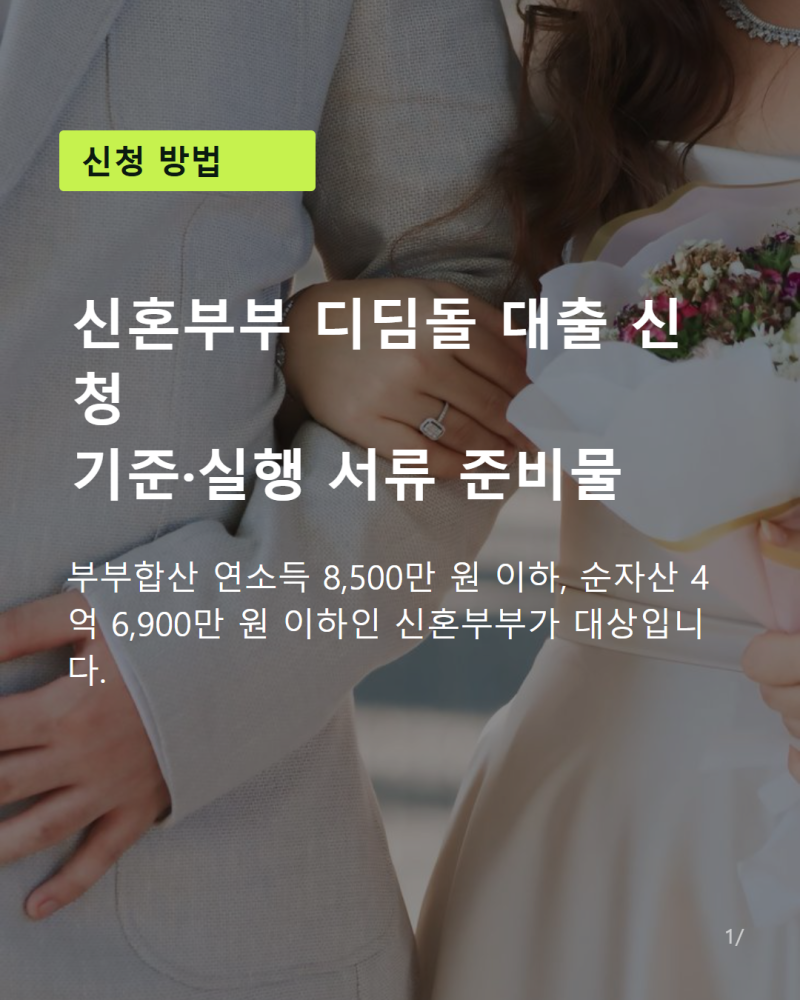 신혼부부 디딤돌 대출 신청 기준 및 실행 서류 준비물 총정리