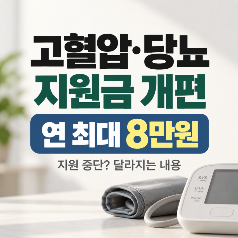 고혈압 당뇨 지원금 개편｜지원 중단? 연 최대 8만원으로 바뀐다