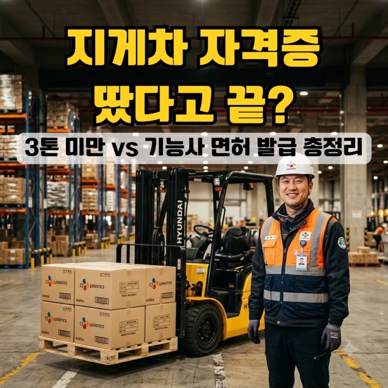 지게차 자격증만 따면 끝일까? 3톤 미만 무시험부터 기능사 면허 발급까지 아무도 안 알려준 ....