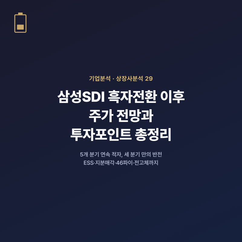 삼성SDI 흑자전환 이후 주가 전망과 투자포인트 총정리