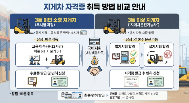 지게차 자격증 취득방법 비용부터 3톤 미만·이상 차이 정리