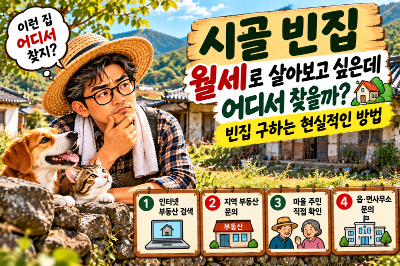 시골 빈집 월세로 살아보고 싶은데 어디서 찾을까? 빈집 구하는 현실적인 방법