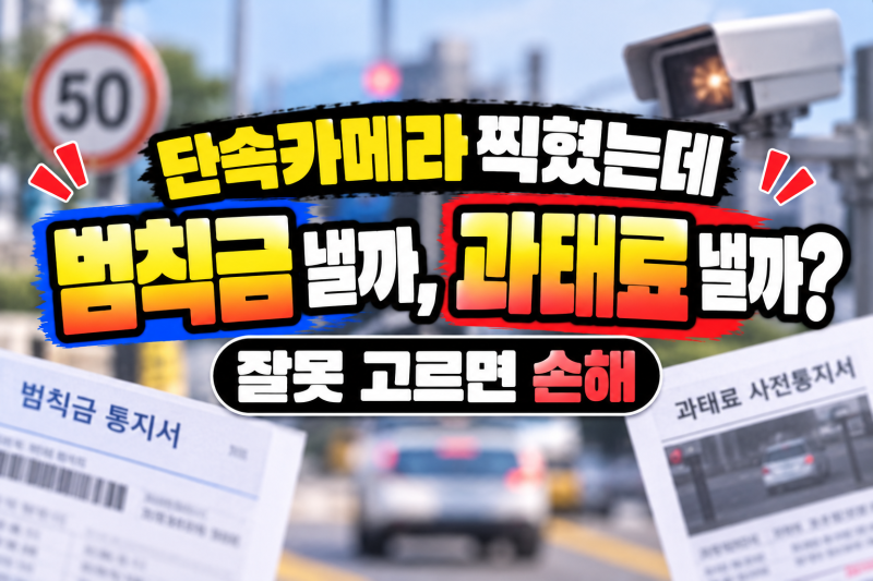 “단속카메라 찍혔는데 범칙금 낼까, 과태료 낼까?” 잘못 고르면 손해
