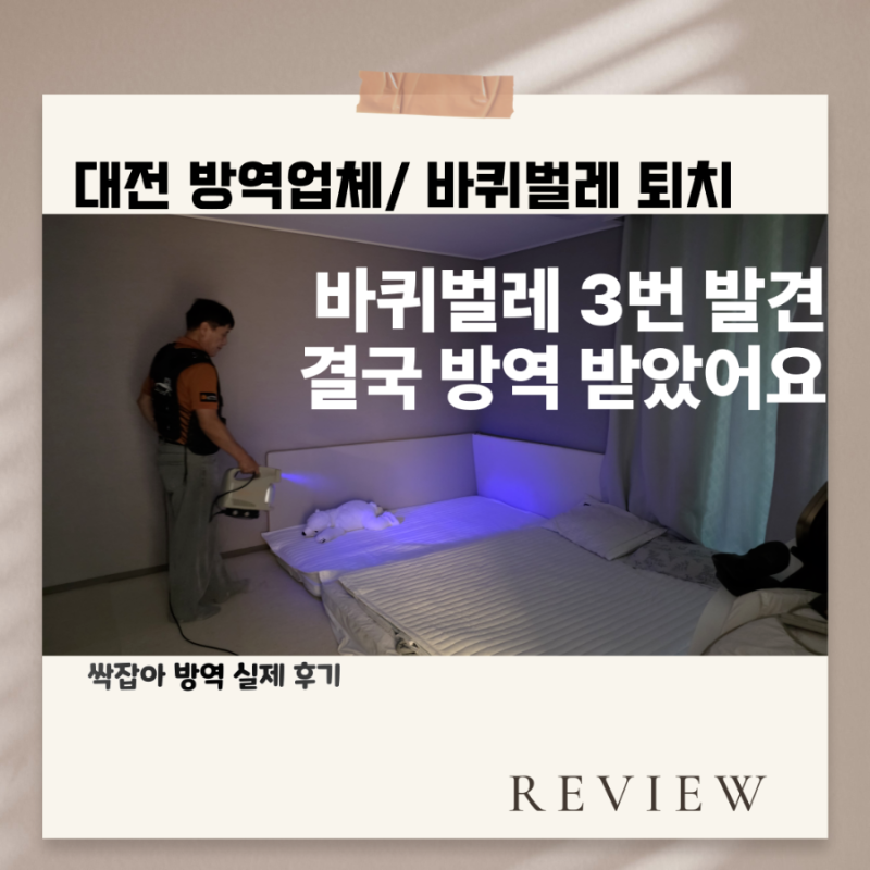 대전방역 업체 싹잡아 방역, 집 바퀴벌레 퇴치 후기