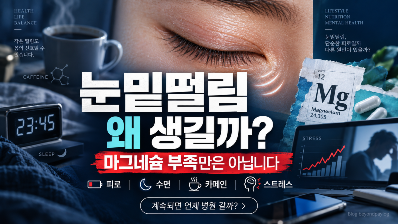 눈밑떨림 왜 생길까?｜눈꺼풀떨림 원인·왼쪽 오른쪽·마그네슘·병원 가야 할 때
