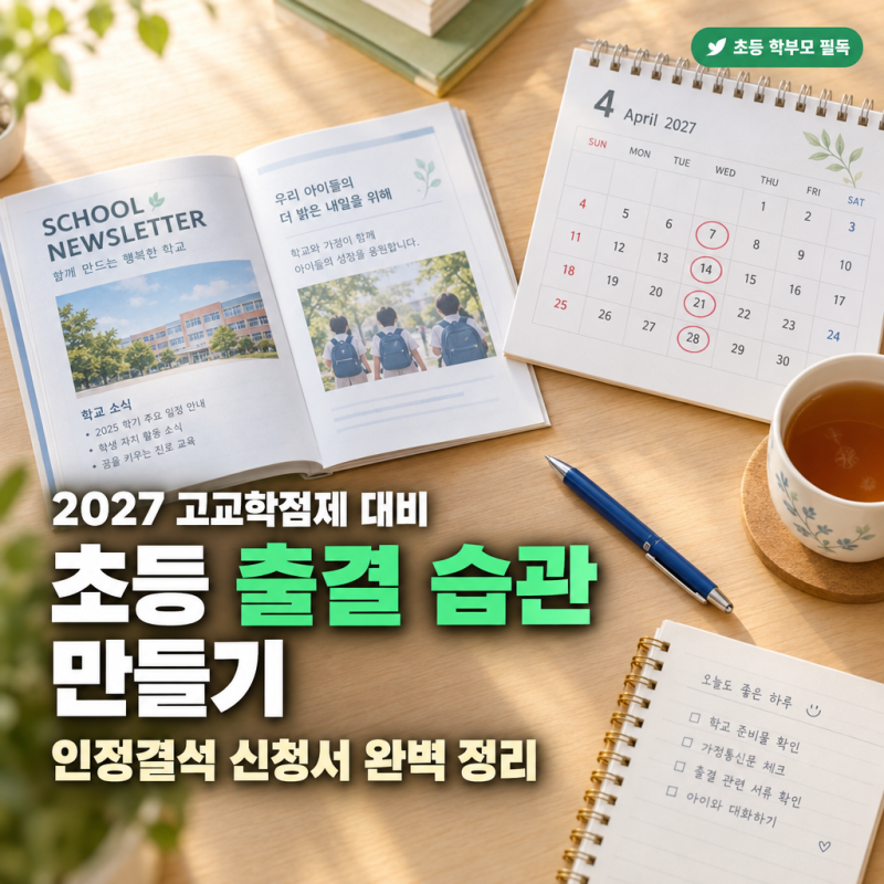 2027 고교학점제 대비 초등 출결 습관 만들기 ㅡ 대외활동 인정결석 챙기는 현실 꿀팁 정리