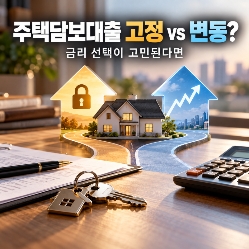 주택담보대출 고정금리 vs 변동금리 차이점과 유리한 선택 기준 총정리