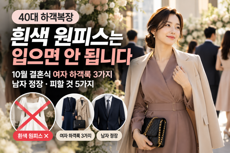 40대 하객복장, 흰색 원피스는 입으면 안 됩니다 | 10월 결혼식 여자 하객룩 3가지·남자 정장·....